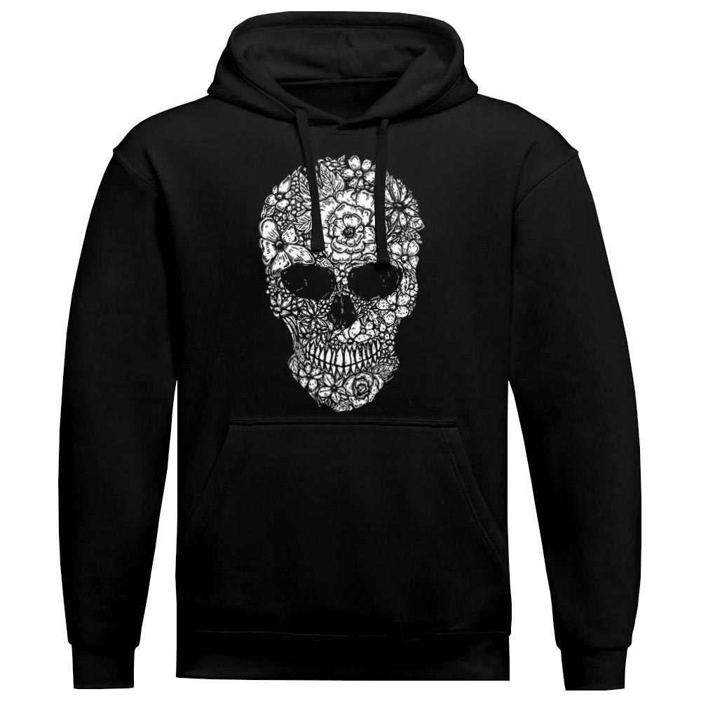 Sweat à Capuche Tête de Mort à Fleurs - YUNNIK®