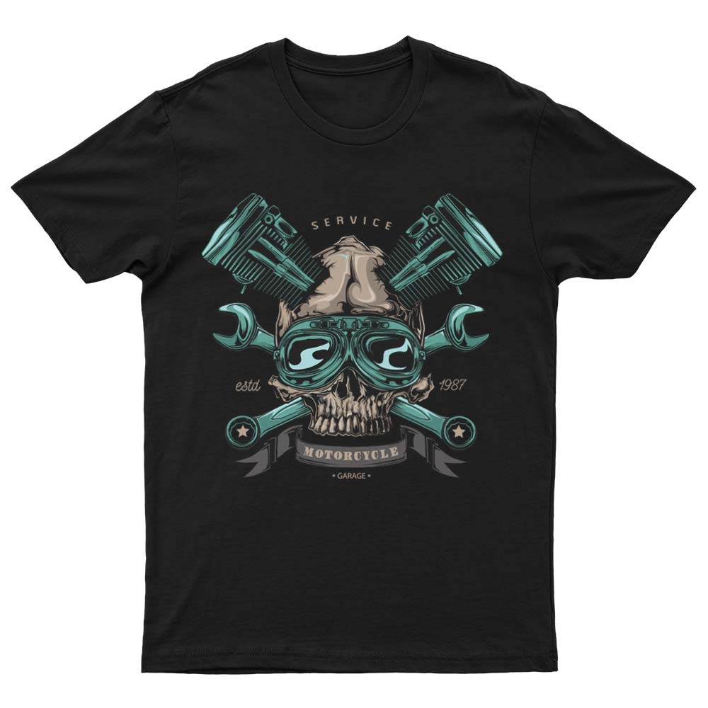 Maglietta Meccanico Moto MAKAYA Uomo – T-Shirt Con Stampa Candela, 100% Cotone, Regular Fit