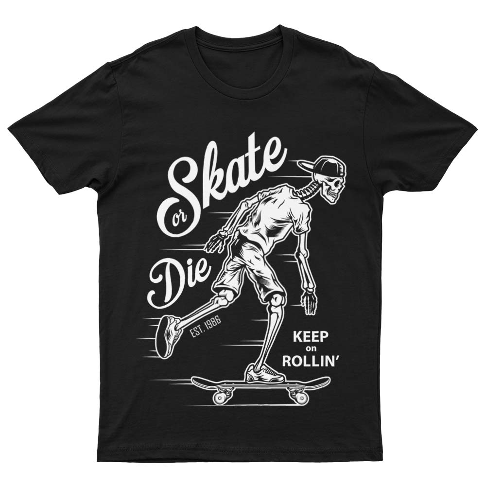 Skate Or Die Skeleton T-Shirt - YUNNIK®
