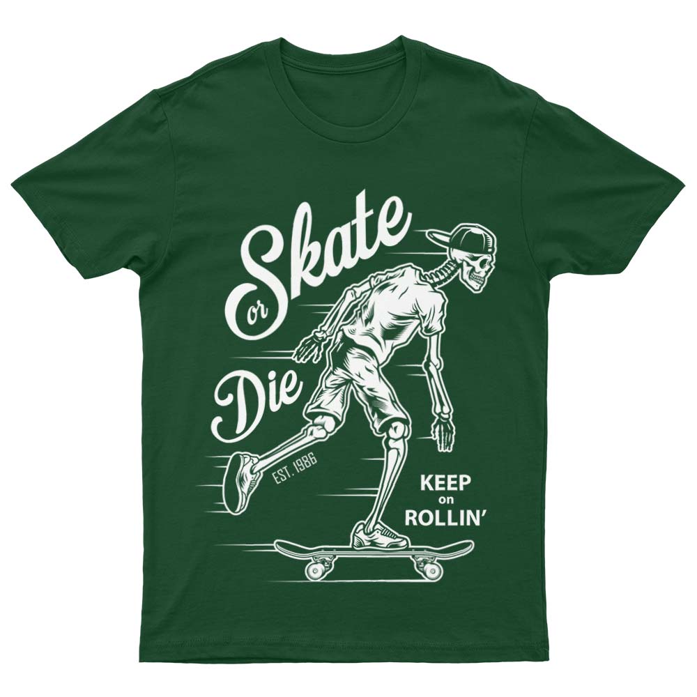 Skate Or Die Skeleton T-Shirt - YUNNIK®