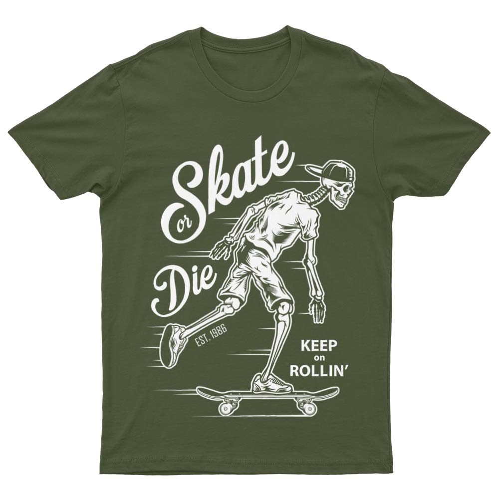 Skate Or Die Skeleton T-Shirt - YUNNIK®