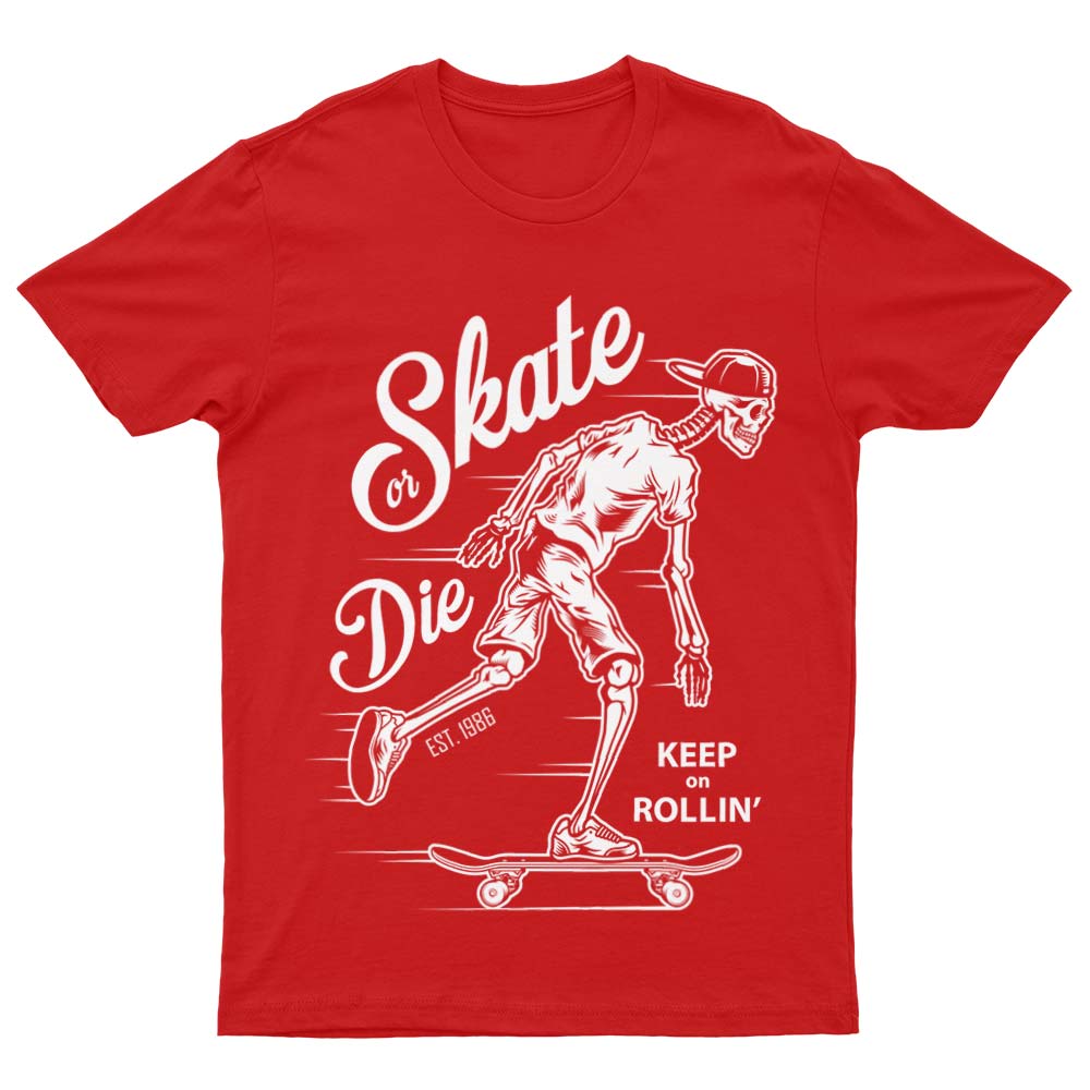 Skate Or Die Skeleton T-Shirt - YUNNIK®