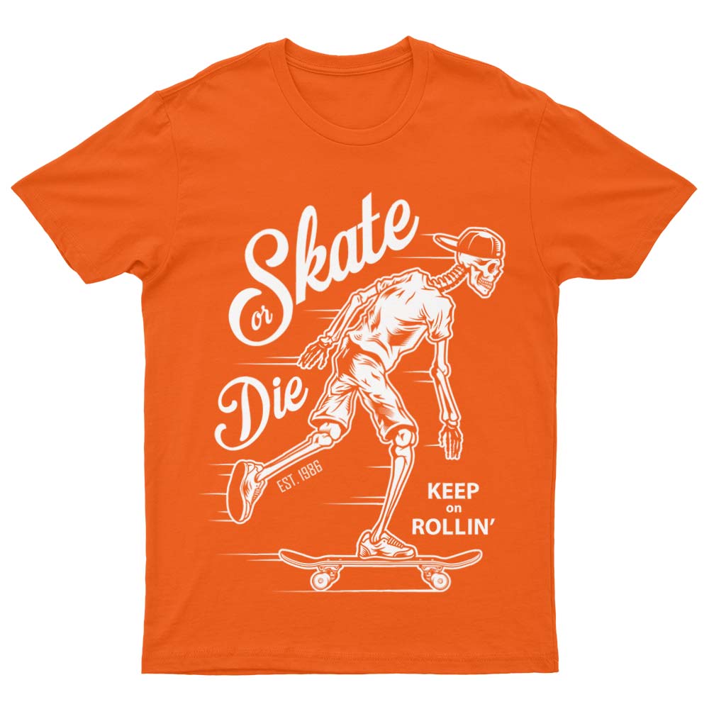 Skate Or Die Skeleton T-Shirt - YUNNIK®