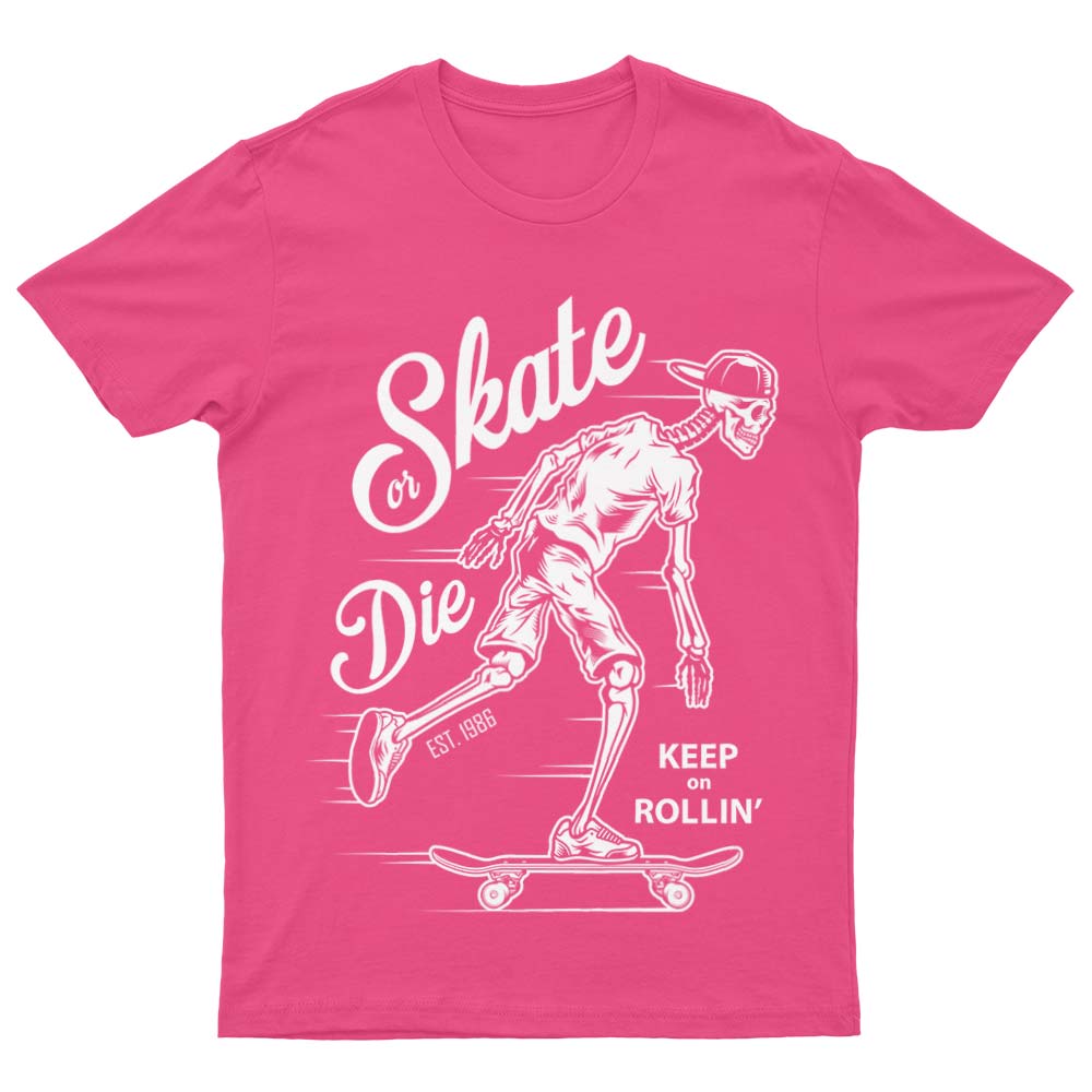 Skate Or Die Skeleton T-Shirt - YUNNIK®