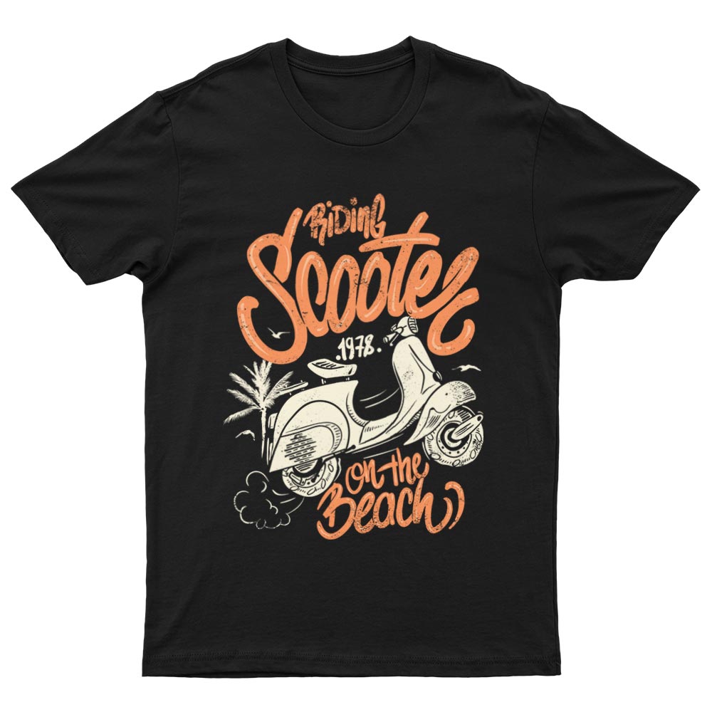 Scooter On The Beach Vintage T-Shirt - YUNNIK®