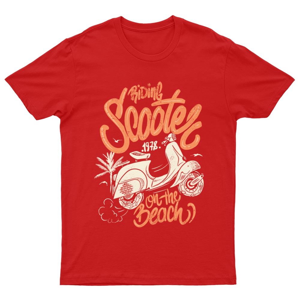Scooter On The Beach Vintage T-Shirt - YUNNIK®