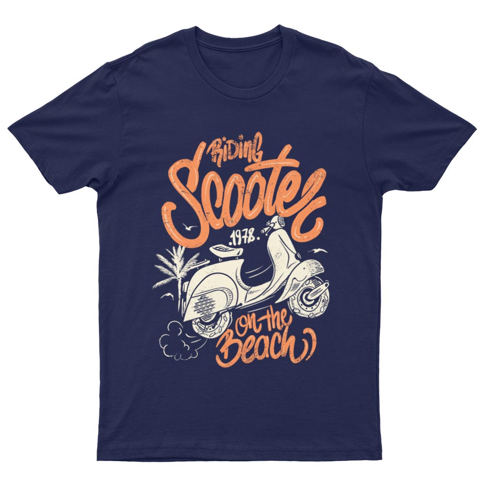 Scooter On The Beach Vintage T-Shirt - YUNNIK®