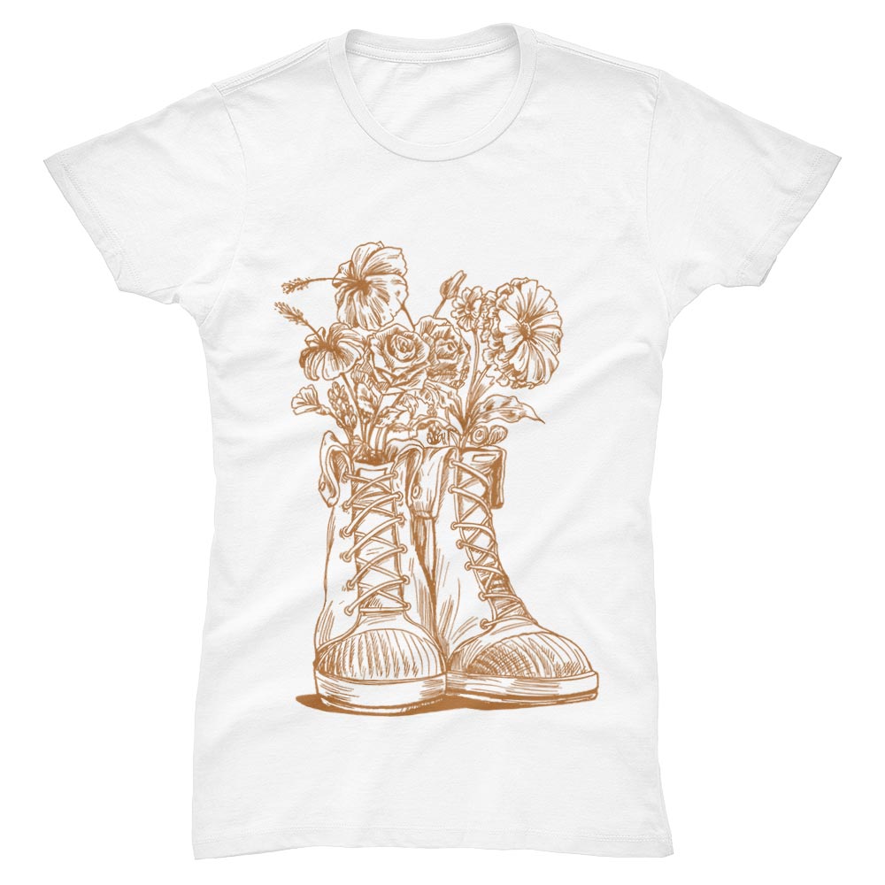 T-Shirt Femme Bottes à Fleurs - YUNNIK®