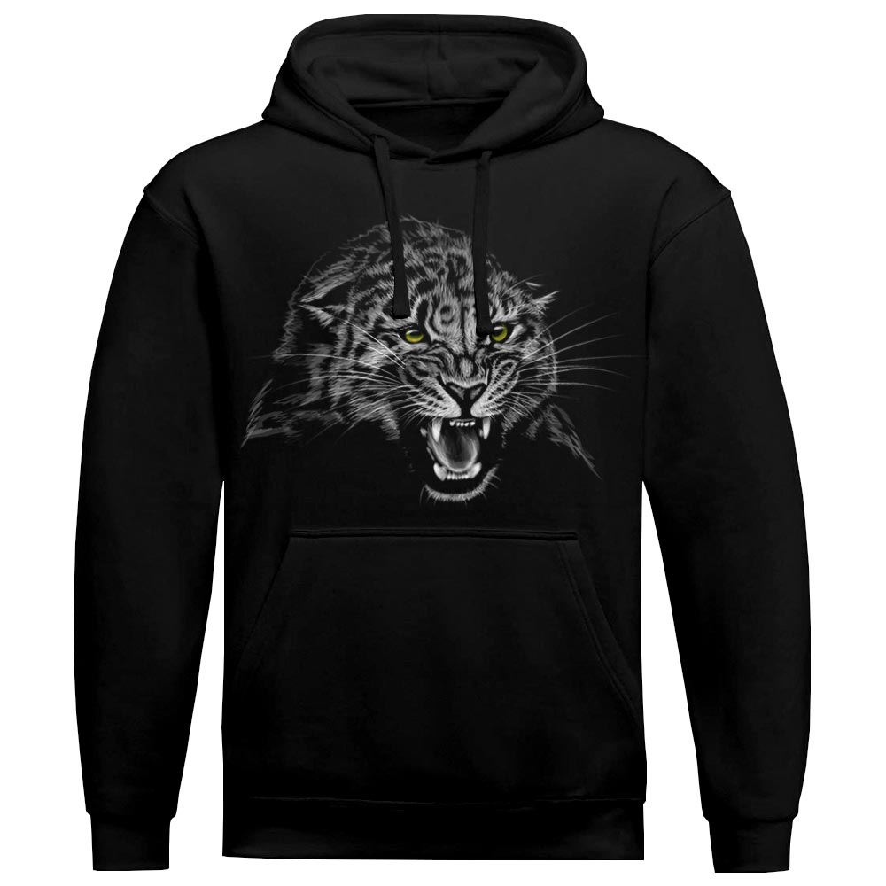 Black And White Leopard Head Hoodie - YUNNIK®