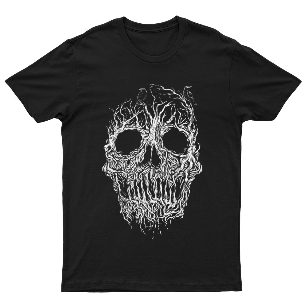 Tee-Shirt Avec Tête de Mort et Corbeaux - YUNNIK®