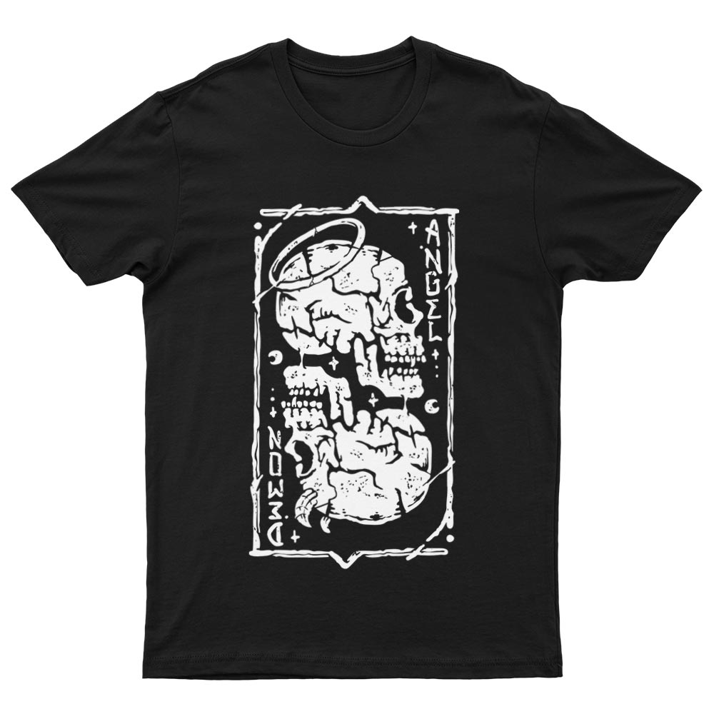 Tee-Shirt Avec Tête de Mort Ange ou Démon - YUNNIK®