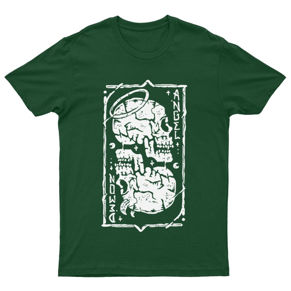 Tee-Shirt Avec Tête de Mort Ange ou Démon - YUNNIK®