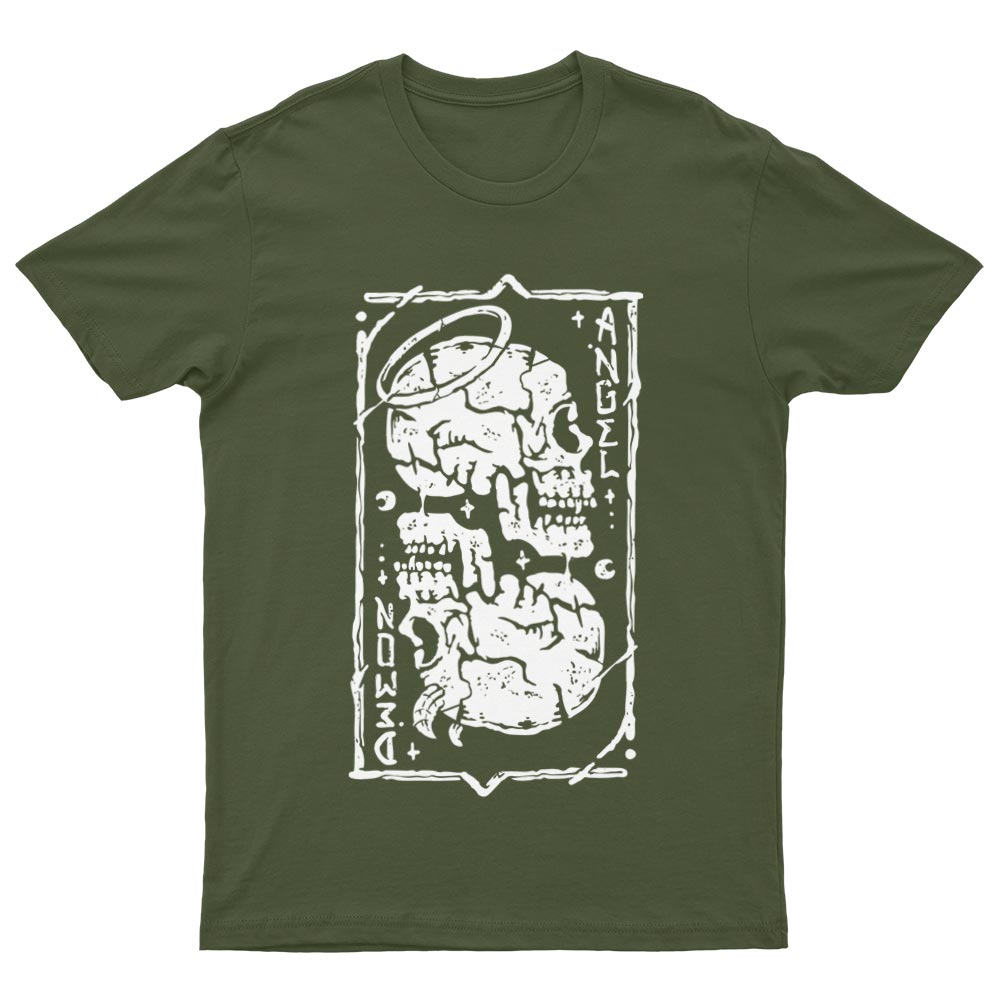 Tee-Shirt Avec Tête de Mort Ange ou Démon - YUNNIK®