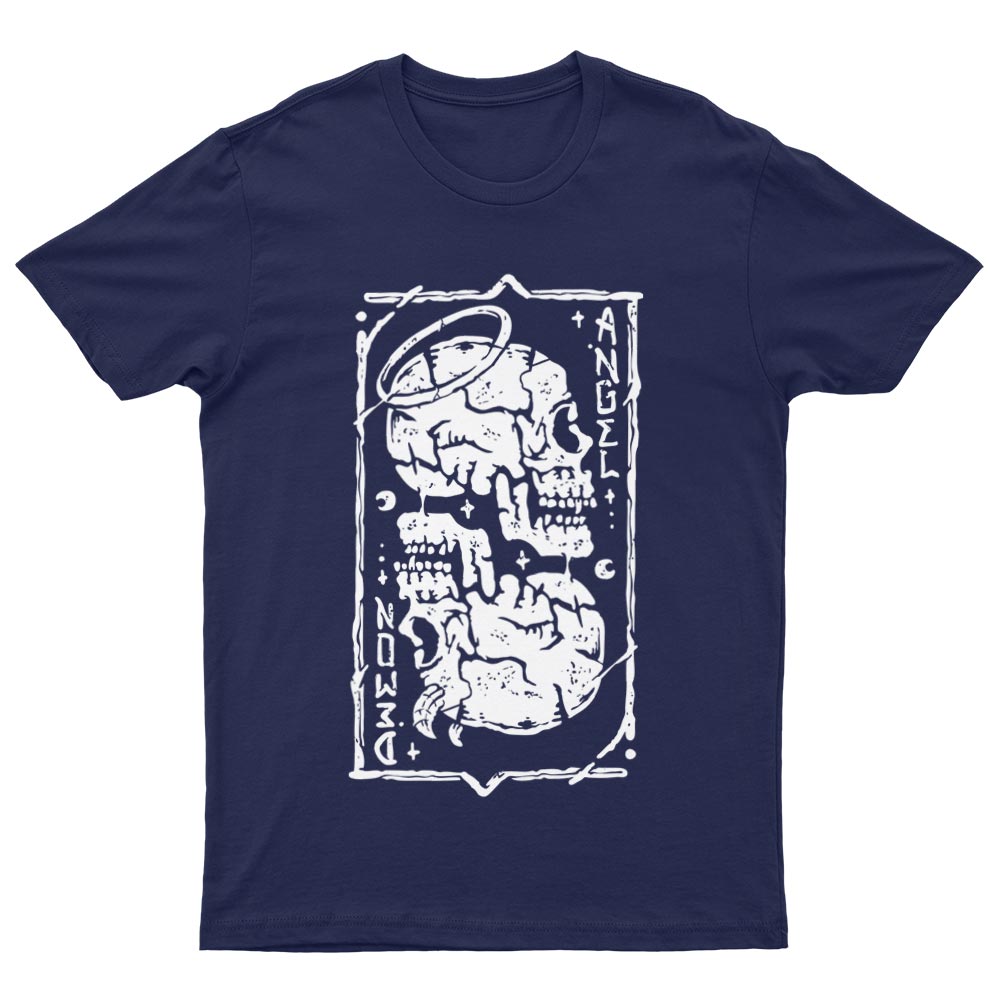 Tee-Shirt Avec Tête de Mort Ange ou Démon - YUNNIK®