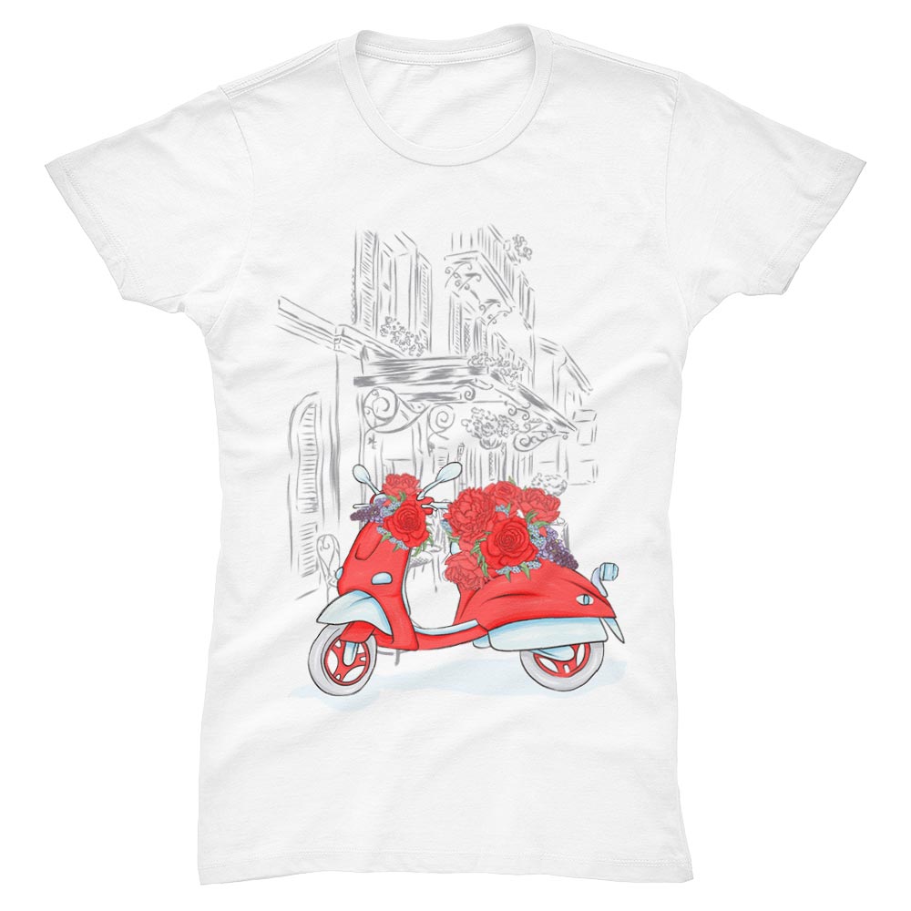 Tee-Shirt Femme Avec Scooter Vintage - YUNNIK®