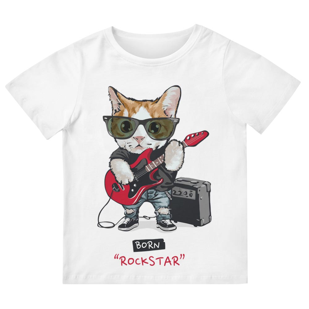 Rock Star Kitten Kinderen T-Shirt - YUNNIK®