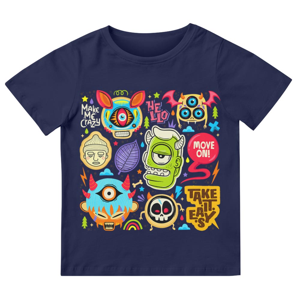 Tee-Shirt Enfant Avec Monstres Colorés - YUNNIK®