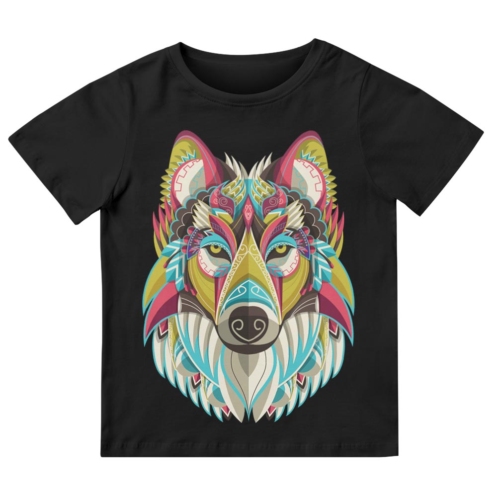 Tee-Shirt Enfant Avec Loup Coloré - YUNNIK®