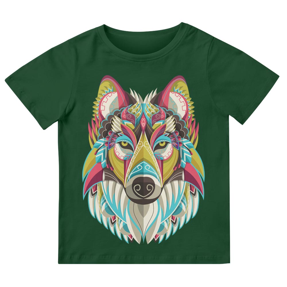 Tee-Shirt Enfant Avec Loup Coloré - YUNNIK®