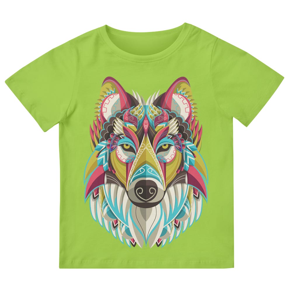 Tee-Shirt Enfant Avec Loup Coloré - YUNNIK®