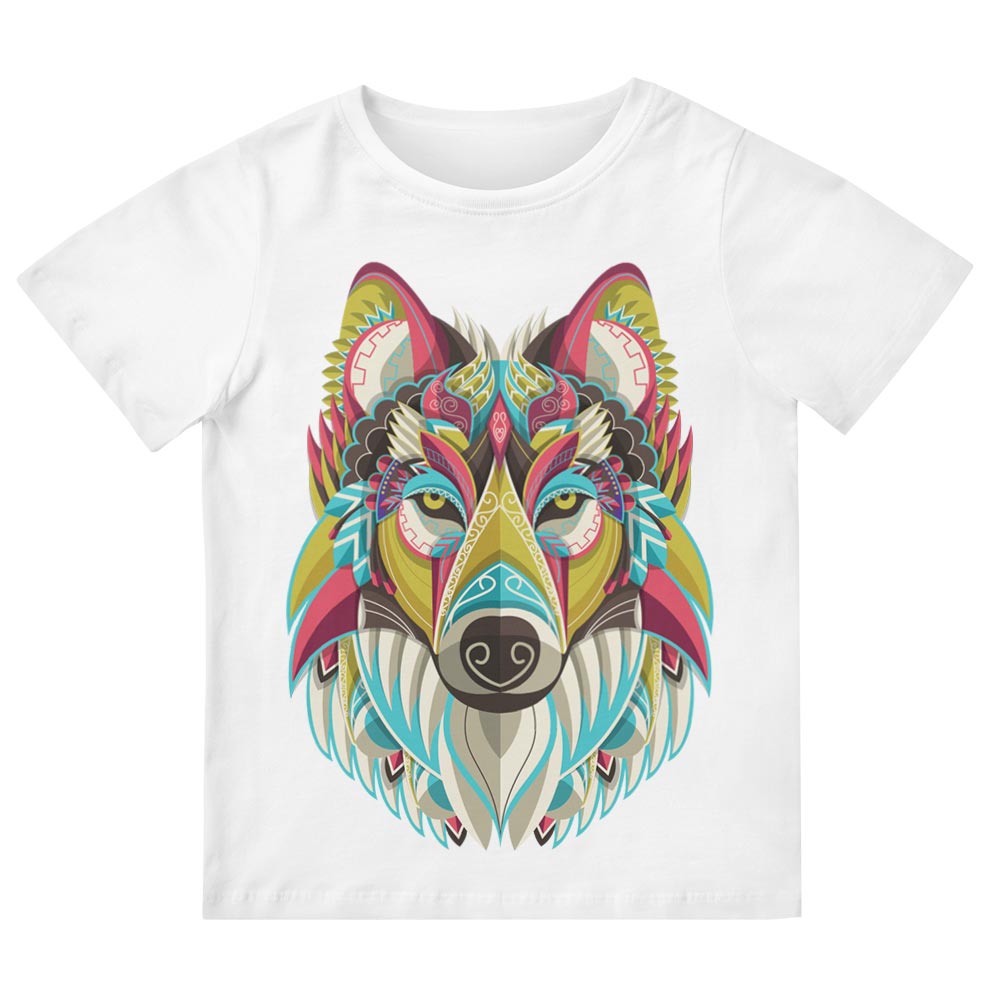 Tee-Shirt Enfant Avec Loup Coloré - YUNNIK®