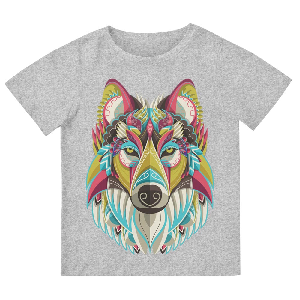 Tee-Shirt Enfant Avec Loup Coloré - YUNNIK®
