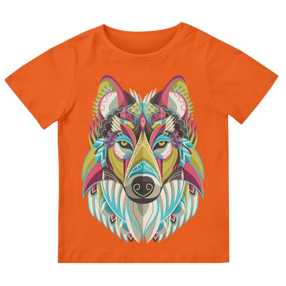 Tee-Shirt Enfant Avec Loup Coloré - YUNNIK®