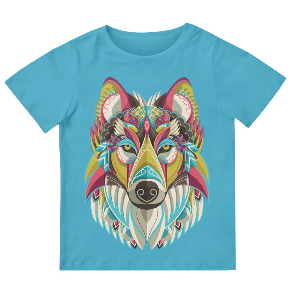 Tee-Shirt Enfant Avec Loup Coloré - YUNNIK®