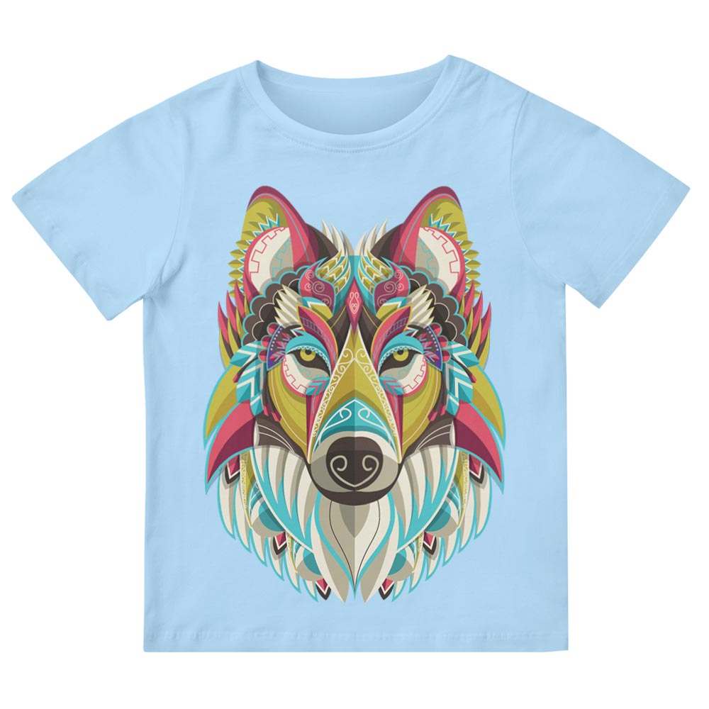 Tee-Shirt Enfant Avec Loup Coloré - YUNNIK®