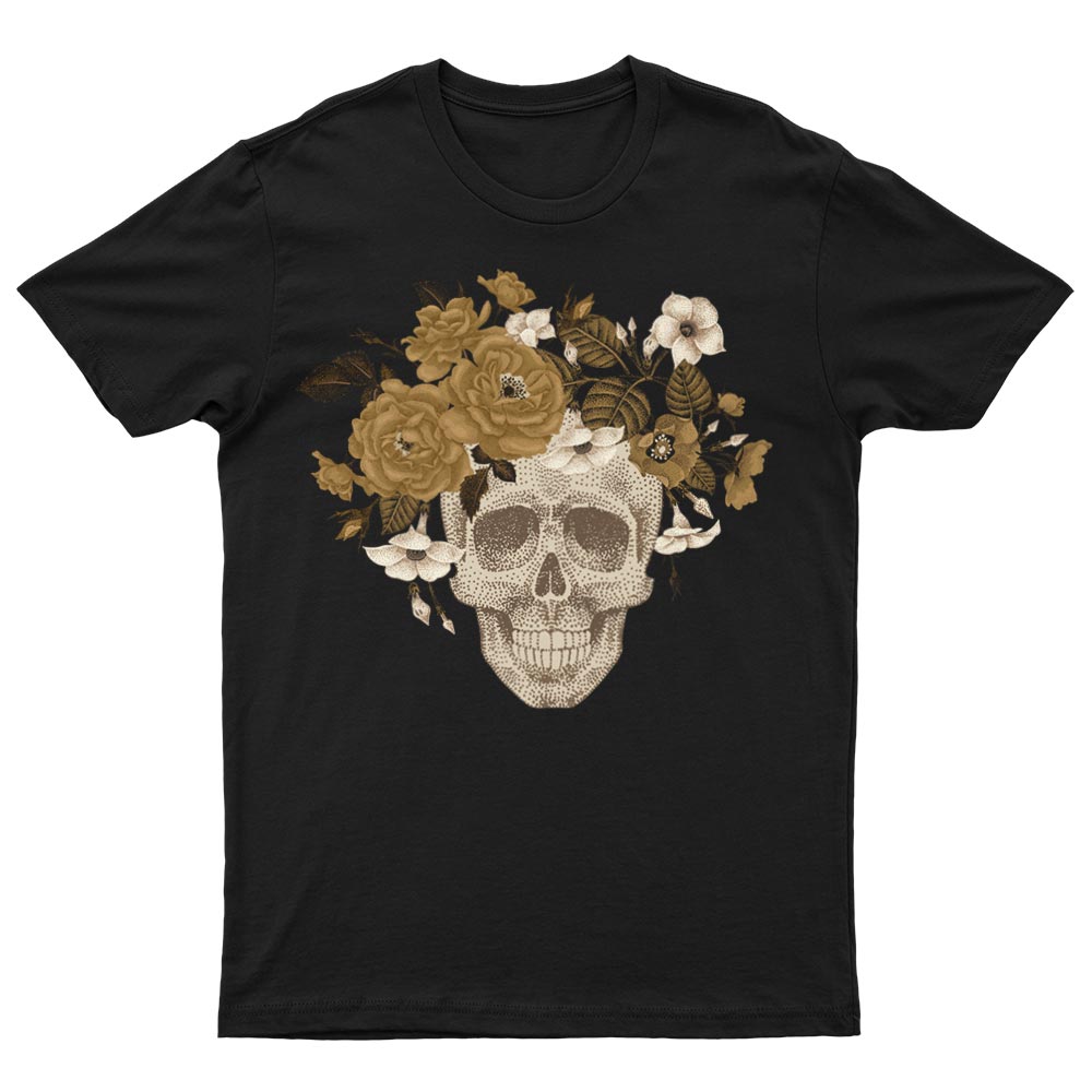 Tee-Shirt Avec Crâne Vintage à Fleurs - YUNNIK®
