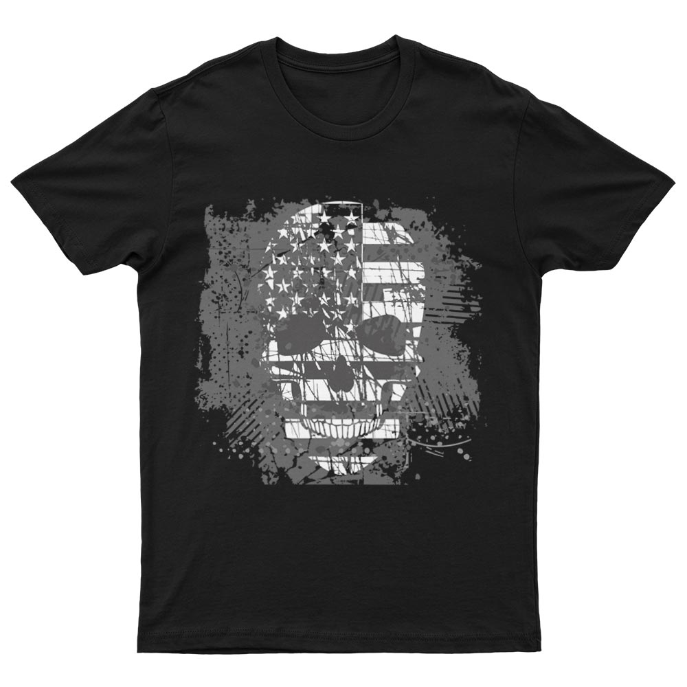 Tee-Shirt Tête de Mort Avec Drapeau Américain - YUNNIK®