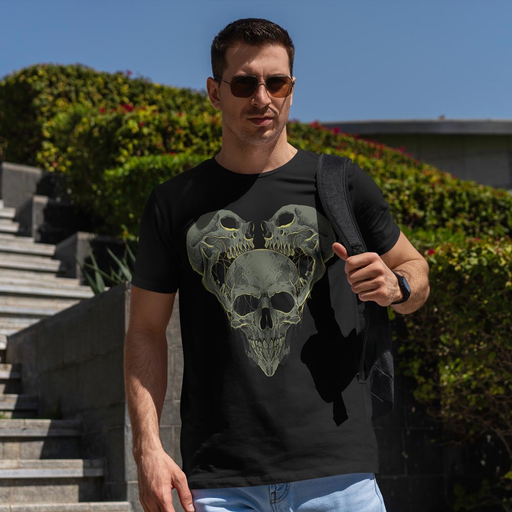 T-Shirt Avec Crânes Psychédéliques - YUNNIK®